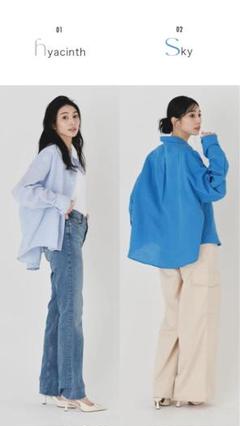 【BLUE×PALANG】LINEN BIG SILHOUETTE SHIRT