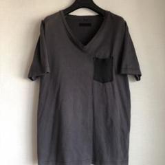 JUN HASHIMOTO ジュンハシモトレザーポケットVネックTシャツS