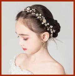 キッズ　ヘアアクセサリー ヘッドドレス 花柄 カチューシャ　卒業式　卒園式