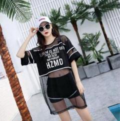 女の子　水着　3点セット　Tシャツ付き　体型カバー　海　プール　温泉160