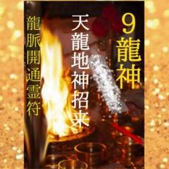 直筆【ご利益9倍 開光天龍地神招来・龍脈開通霊符 2枚 9龍神 縁結び 秘伝霊符
