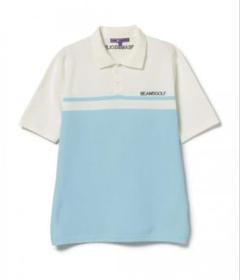 BEAMS GOLF MEN SAX PL.ボーダーニットポロ S