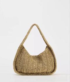 【ZARA】シェル付きラインストーンミニバケットバッグ シェル付きラインストーンミニバケットバッグ - チョコレート