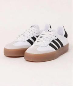 adidas samba ホワイト ブラック スニーカー - メルカリ