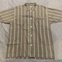 Aquascutum 半袖シャツ Lサイズ ブラウン/ストライプ