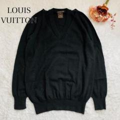美品✨ルイヴィトン　カシミヤ100％　ニット　Vネック　バルーン袖　ブラック 美品✨ルイヴィトンカシミヤ100％ニットVネックバルーン袖ブラック