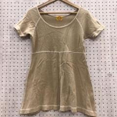 90’s clutch 古着 ステッチ切替 麻混紡 半袖 Aラインチュニック