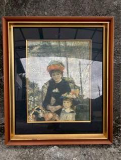 子供　油絵　ルノワール 母と子 油彩画 木製フレーム付き 子供 油絵 ルノワール 母と子 油彩画 木製フレーム付き - メルカリ