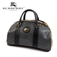 【美品】Burberry レザー ヴィンテージ ボストンバッグ イタリア製