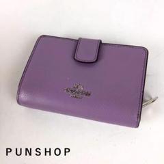 レイリー。COACH 紫 レザー 長財布　新品未使用 COACH - COACH コーチ 紫 パープル ストライプ 長財布 ラウンド