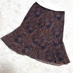 UNTITLED【良品】マーメイドスカート　ペイズリー柄　シフォン　総柄　（M）