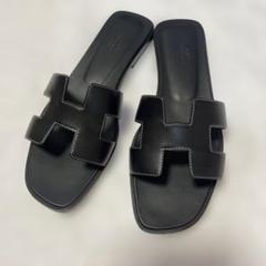 【✨美品✨】最終値下げ❗️エルメス　HERMES オラン ブラック 39サイズ ✨美品✨】最終値下げ❗️エルメスHERMES オラン ブラック 39サイズ