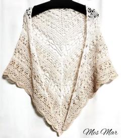 手編み　三角ショール①⓪②　ストール　バレエ　マフラー　ひざ掛け　ハンドメイド 手編み 三角ショール①④⑨ ストール バレエ マフラー ひざ掛け