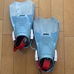 AQA 水色 ストラップ付きフィンS　シュノーケルボディボード海
