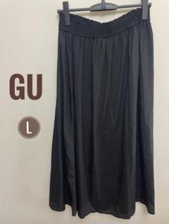 超美品☆【GU】フレアロングスカート L ブラックのサムネイル