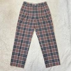 パーリーゲイツ　ゴルフパンツ ストレッチ チェック柄　ロゴ刺繍　総柄　ゆったり