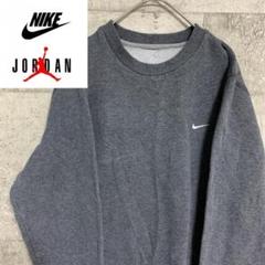 【定番】NIKE ナイキ 刺繍ロゴ ワンポイント スウェット トレーナー グレー