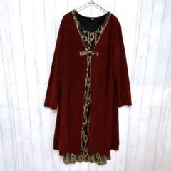 レイヤード風トップス ラメ ストレッチ 大きいサイズ 5XL チュニック