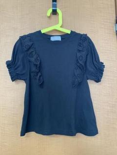 美品 しまむら SEASON REASON フリルTシャツ ぽわん袖 夏服