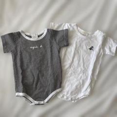 【1着未使用】美品 agnès b. 半袖ボディスーツセット 2枚セット 1an