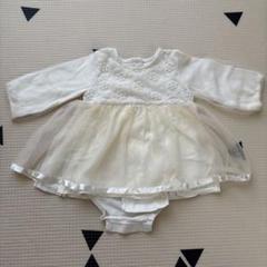 美品⭐︎チュールスカートロンパース　80 ホワイト