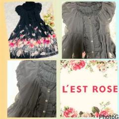 レストローズ★L'EST LOSE★美品★シフォン★お花柄ワンピース