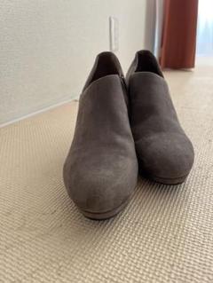 グレー スエード ブーティ ヒール8cm