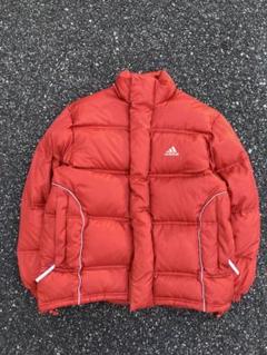 芸能人愛用 00s 万国旗 adidas 中綿ダウンジャケット オレンジ カーブ ジャケット・アウター