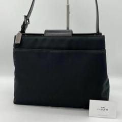 【良品】COACH ハンドバッグ トートバッグ ナイロン レザー ブラック