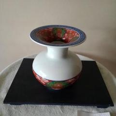 舘林源右衛門作　赤濃菊絵　花瓶 舘林源右衛門作 赤濃菊絵 花瓶 - メルカリ