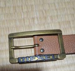 美品✨DIESEL ベルト レザー ロゴ型押し M ブラウン 希少 DIESEL ディーゼル レザー ベルト ブラウン 本革 ロゴ