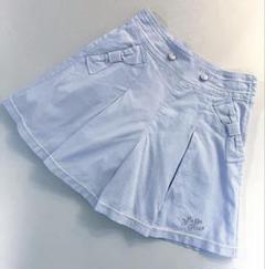 美品　メゾピアノ　水色ストライプ　リボン付き　キュロット　150
