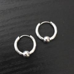 ボール着脱可 ステンレス フープピアス シルバー 16mm 2個セット BTS