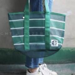台湾スタバ メッシュトートバッグストライプ 2way 赤青緑 Amazon.co.jp: 台湾 スタバ 漁師網バッグ 黒 メッシュ トート