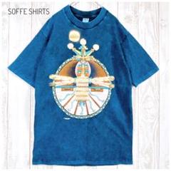 USA製 SOFFE SHIRTS プリントTシャツ コットン100% ブルー系