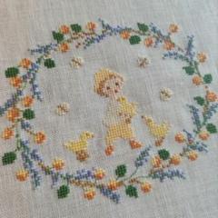 ８月ーAoût クロスステッチ完成品 （サモイロフさん）
