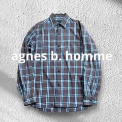 agnes b.　リネン　シャツジャケット　ストライプ　ビンテージ　1990年代 agnes b. リネン シャツジャケット ストライプ ビンテージ 1990
