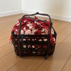 ★タイムセール★【美品】赤い花柄の和装用バッグ