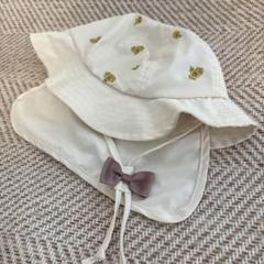 mamaraku 花柄刺繍 ベビー帽子 48cm