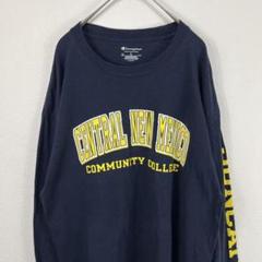 USA古着 champion チャンピオン カレッジ ロンT ネイビー