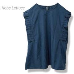 【コウベレタス】Kobe Lettuce ノースリーブシャツ フリル 綿 ブルー