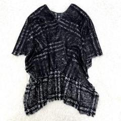 【未使用に近い】グッチ ポンチョ インターロッキング GGロゴ モヘヤ 牛革 黒 未使用に近い】グッチ ポンチョ インターロッキング GGロゴ