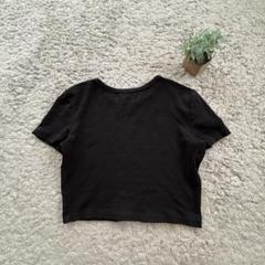 【ZARA】半袖クロップドTシャツ クルーネック ストレッチ シンプル ブラック
