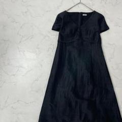 美品 IENA 日本製 切替 ワントーン 裏地付き 半袖 ひざ丈 ワンピース