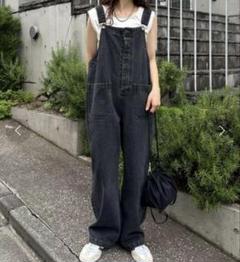 【UNISEX】【GEVACO /ゲバコ】12.5ozデニムサロペット ブラック