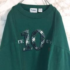 【デカロゴ×人気カラー】アースカラー　スウェット　刺繍　モスグリーン　ＸＬ