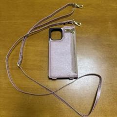 ピンク iPhone用ケース カードポケット付き