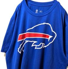 NFL ナイキ バッファロービルズ デカロゴ Tシャツ ブルー青 XL 古着