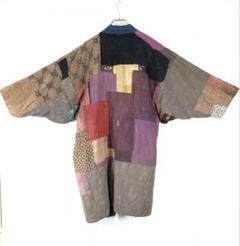 襤褸 刺し子 野良着 古布 藍染 絣 木綿 着物 クレイジーパターン