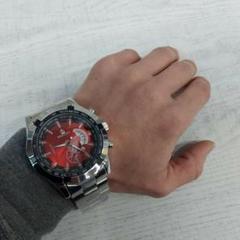 デユアル WEIGUAN 腕時計メンズ ラグジュアリーステンレス 赤
